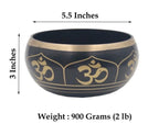 Tibetan Extra Large Heavy Meditation OM Peace Singing Bowl With Mallet and Silk Cushion - DharmaObjects