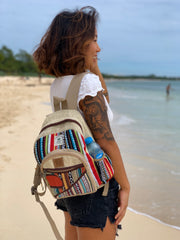 Handmade Natural Hemp Nepal Backpack Purse for Women & Girls Small Lightweight Daypack (DAYPACK4) - DharmaObjects