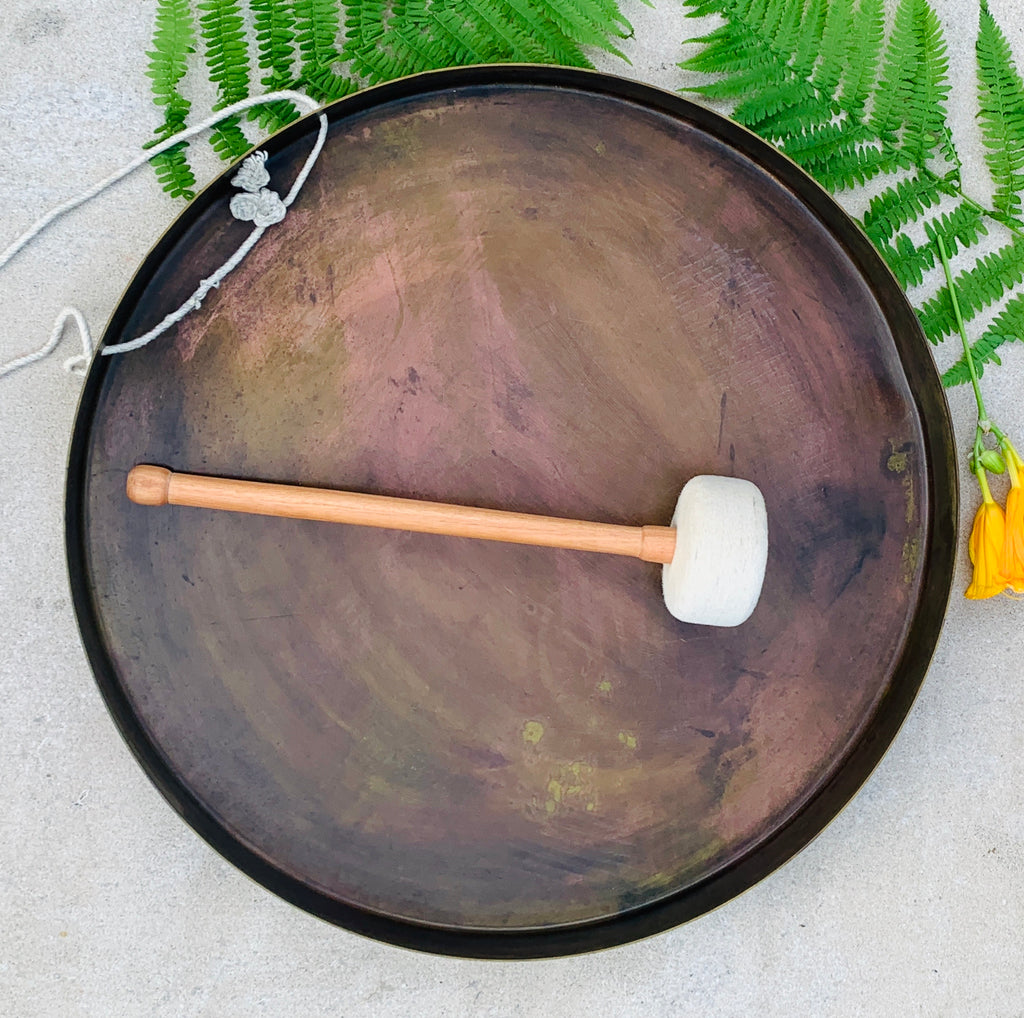 Tibetan Om Gong Diameter Handmade, Temple Gong Healing, Mindfulness Meditation - DharmaObjects