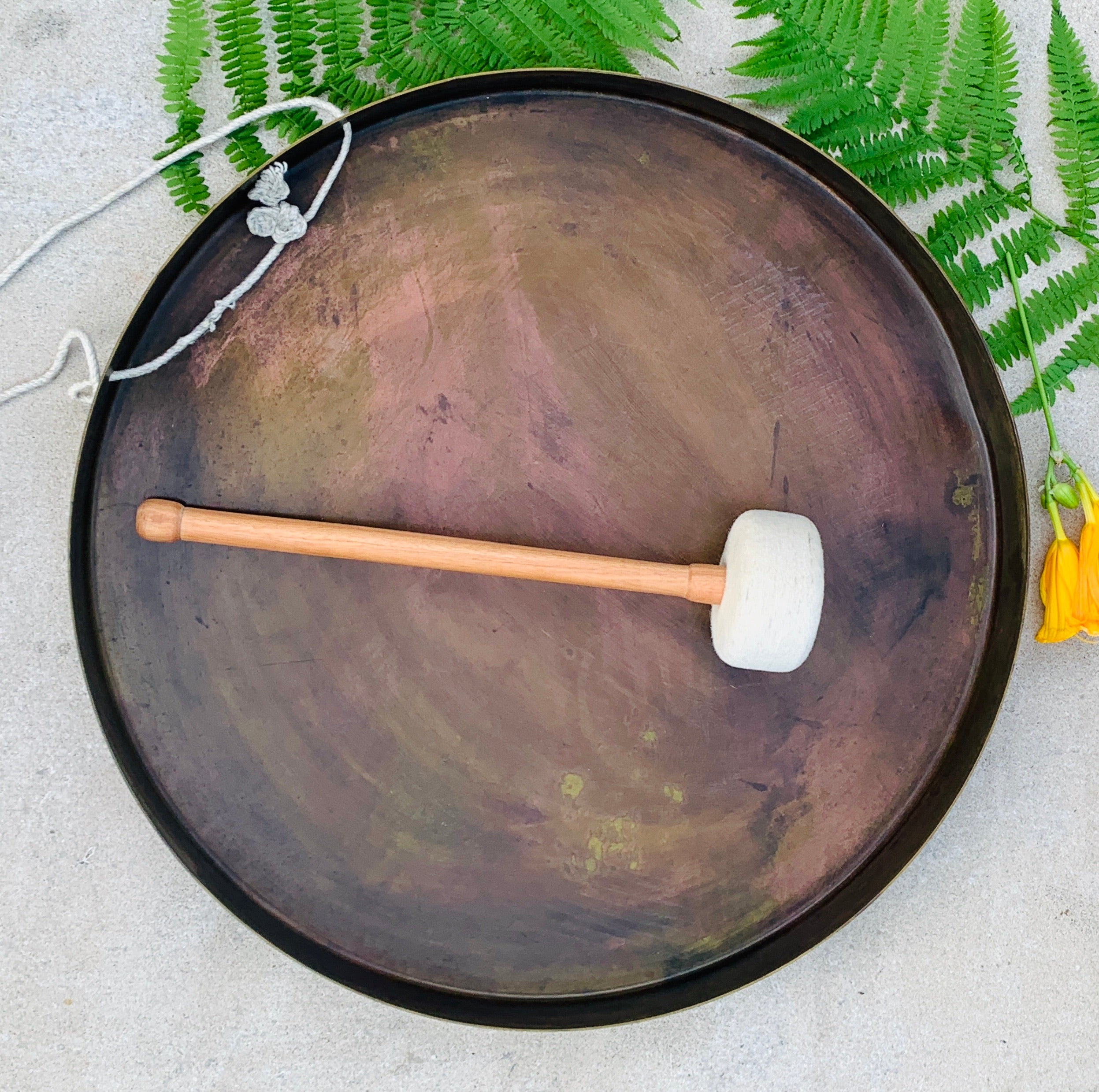 Tibetan Om Gong Diameter Handmade, Temple Gong Healing, Mindfulness Meditation - DharmaObjects