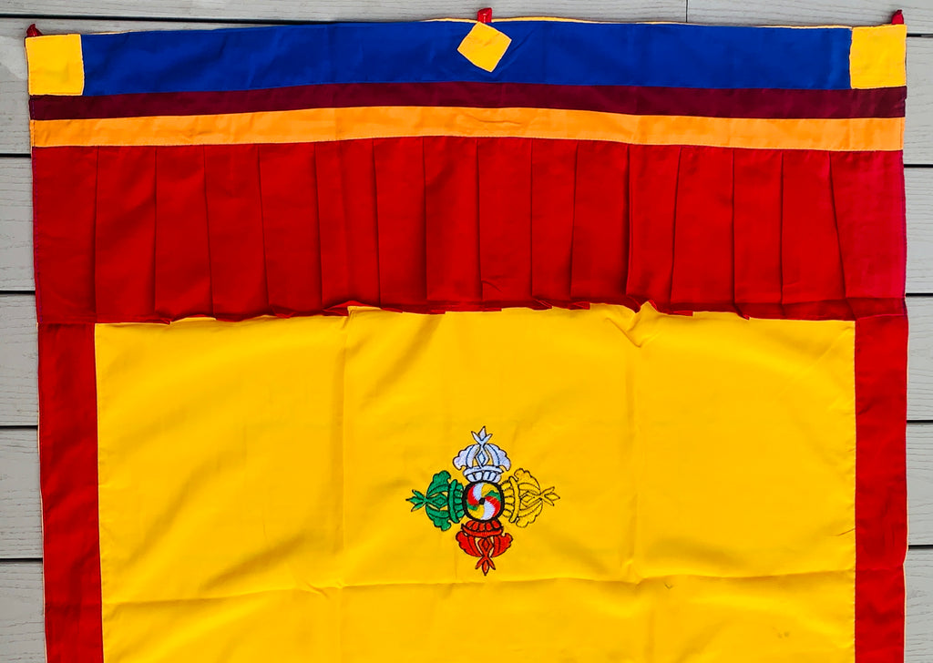 Tibetan Buddhist 8 Lucky Symbols Kalachakra Door Curtain wall hanging - DharmaObjects