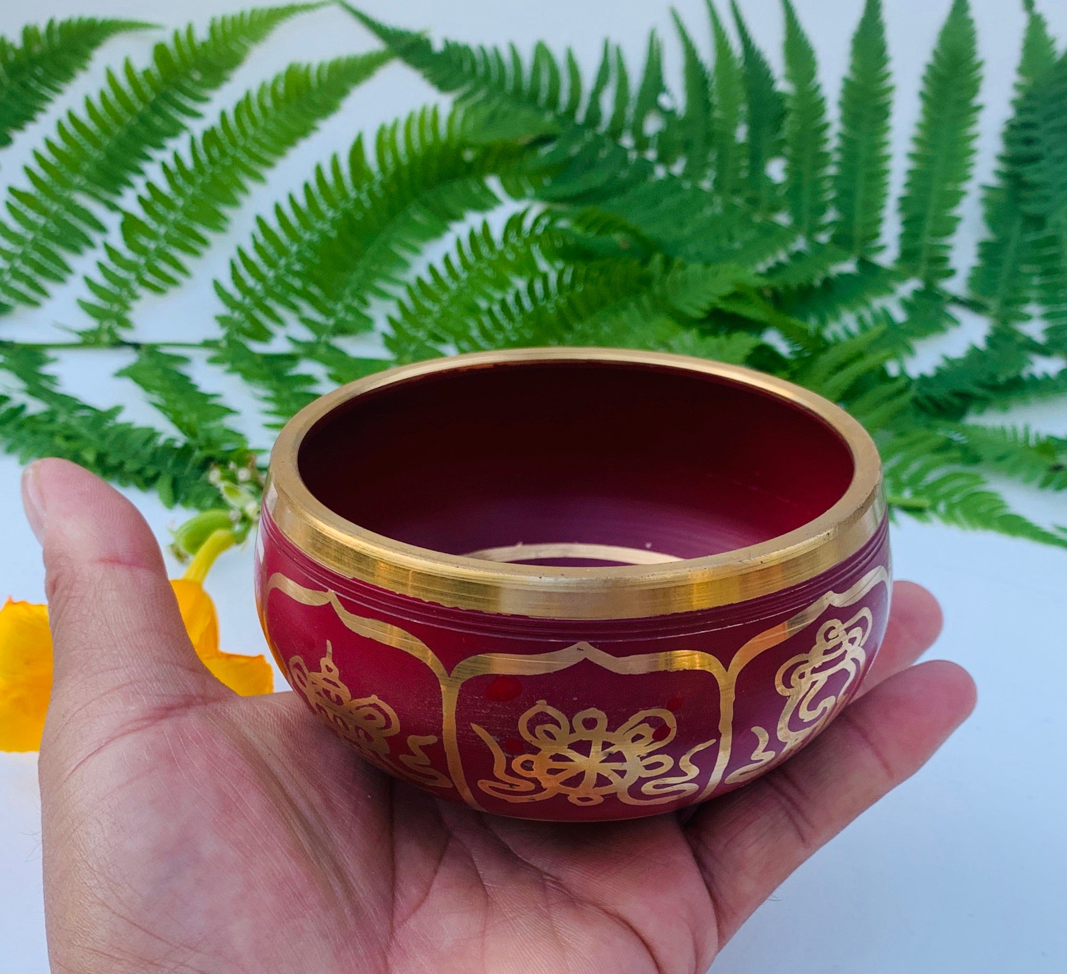 Tibetan 8 Lucky Symbols Singing Bowl Complete Set ~ With Mallet, Mat Cushion & Gift Box ~ For Meditation, Chakra Healing, Prayer, Yoga - DharmaObjects