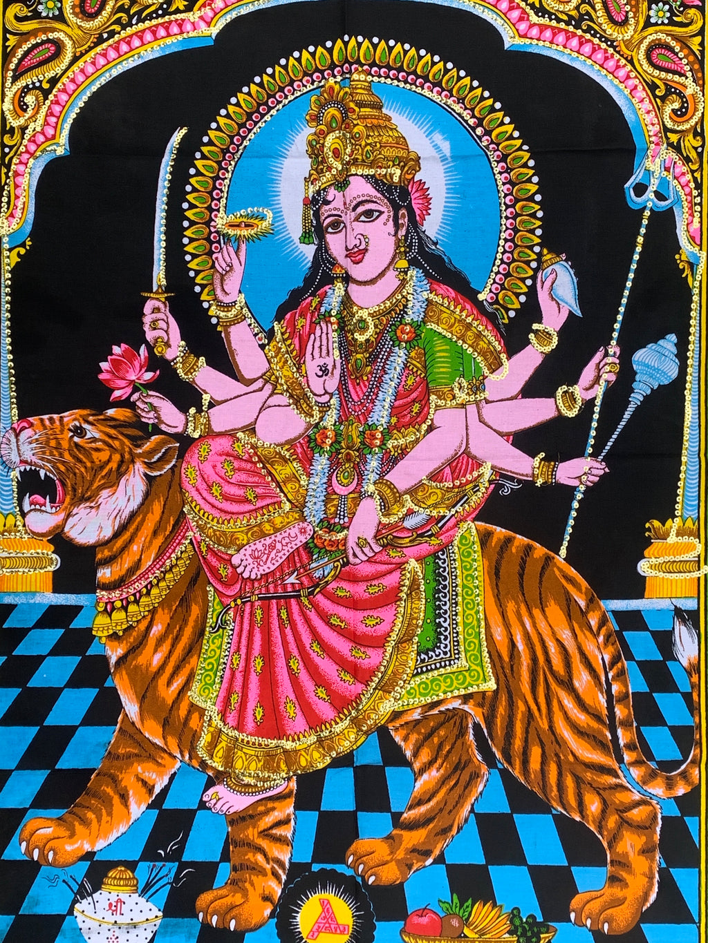 Goddess Durga Tapestry 30" X 43" - DharmaObjects
