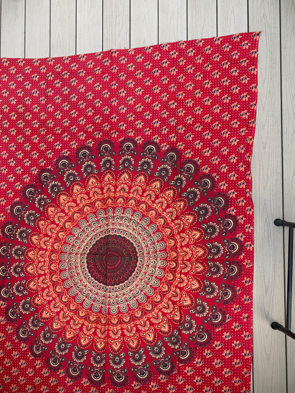 Lotus Mandala Tapestry Wall Decor Hanging  80”X50” Red - DharmaObjects