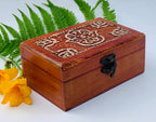 Fatima Hand Carved Jewelry Trinket Keepsake Wooden Storage Box - DharmaObjects