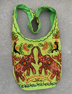 Elephants Hobo Hippie Bohemian Sling Crossbody Bag Purse - DharmaObjects