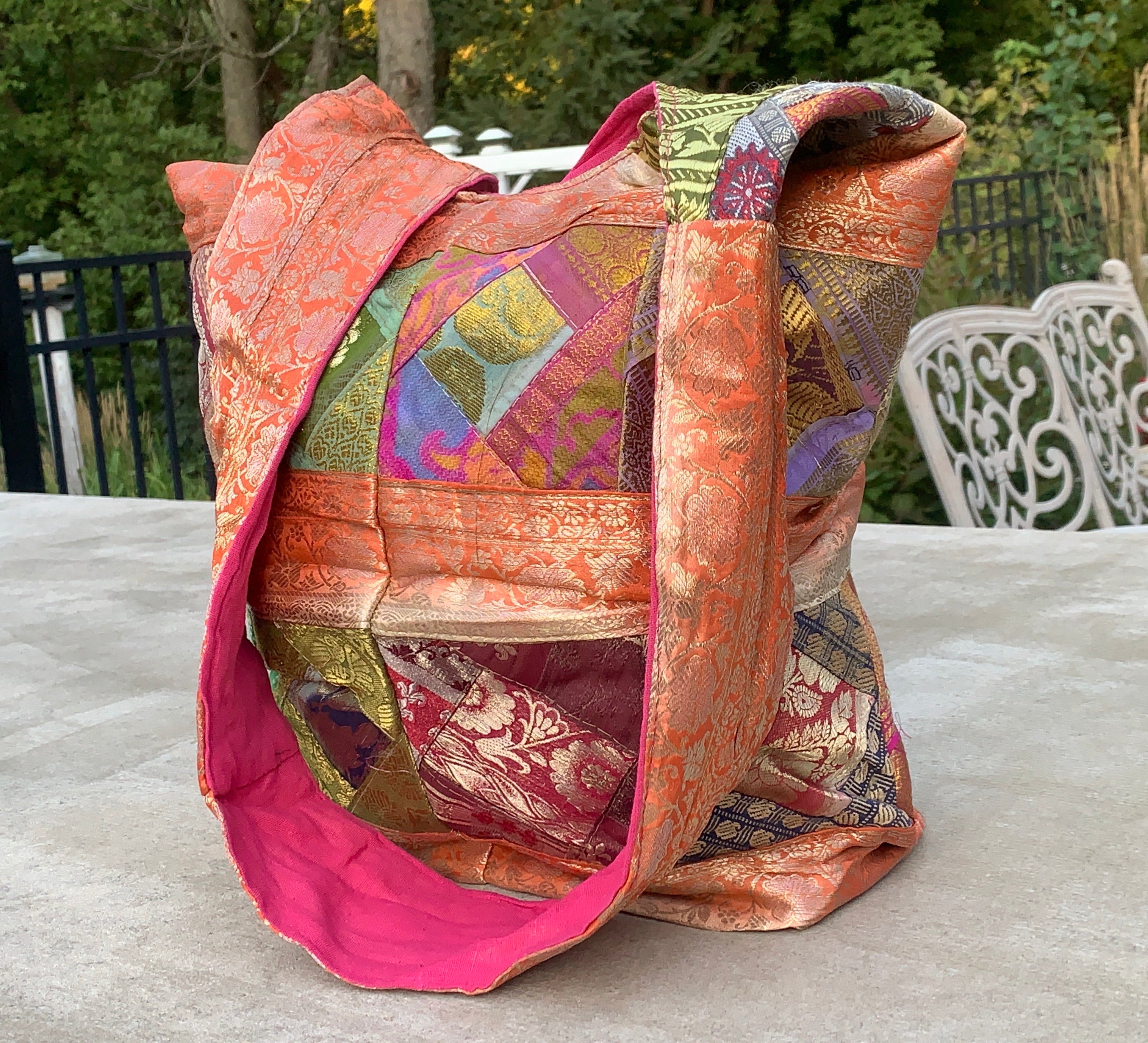 Recycled Sari Patchwork Hippie Hobo Crossbody Bag Purse - DharmaObjects