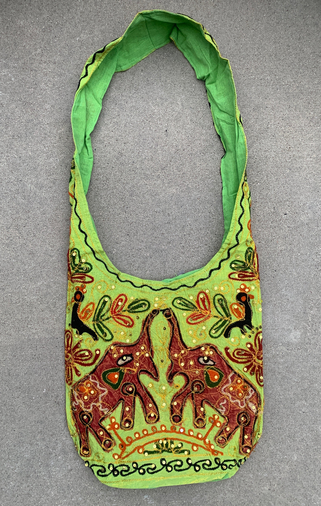 Elephants Hobo Hippie Bohemian Sling Crossbody Bag Purse - DharmaObjects