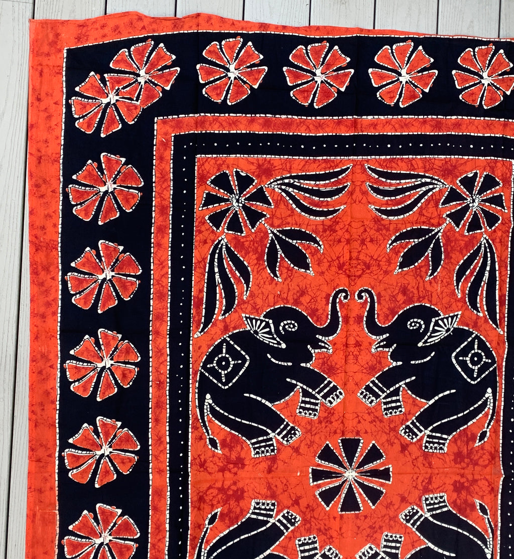 Indian Elephants Mandala Tapestry 80”X50” - DharmaObjects