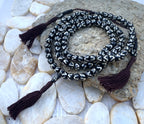 Tibetan Zig Zag DZI 108 Bone Beads Mala With Counter Meditation and Yoga - DharmaObjects