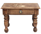Large Solid Mango Wood Hand Carved Prayer Puja Shrine Altar Meditation Table - DharmaObjects