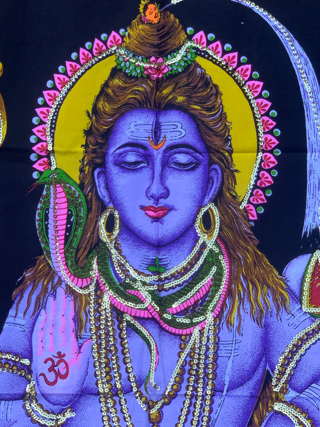 Meditating Shiva Yoga Fabric Tapestry Wall Hanging Decor 43" X 30" - DharmaObjects