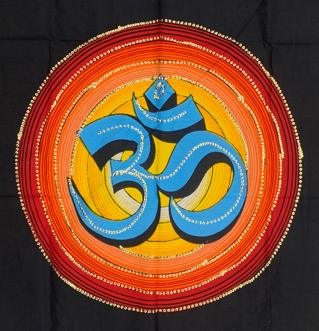 Hindu Om Tapestry Wall Decor Hanging 30 X 43 Inches - DharmaObjects