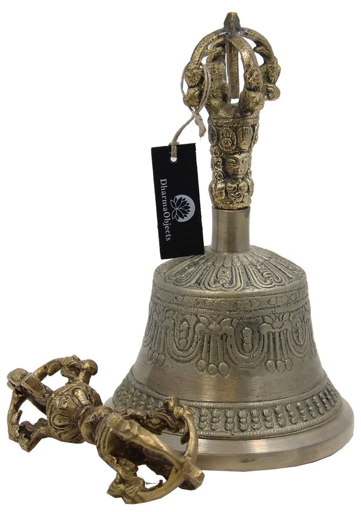 Large Tibetan Meditation BELL and DORJE Set - DharmaObjects