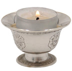 Tibetan Buddhist Silver Butter Lamp Tea Light Burner Smal - DharmaObjects