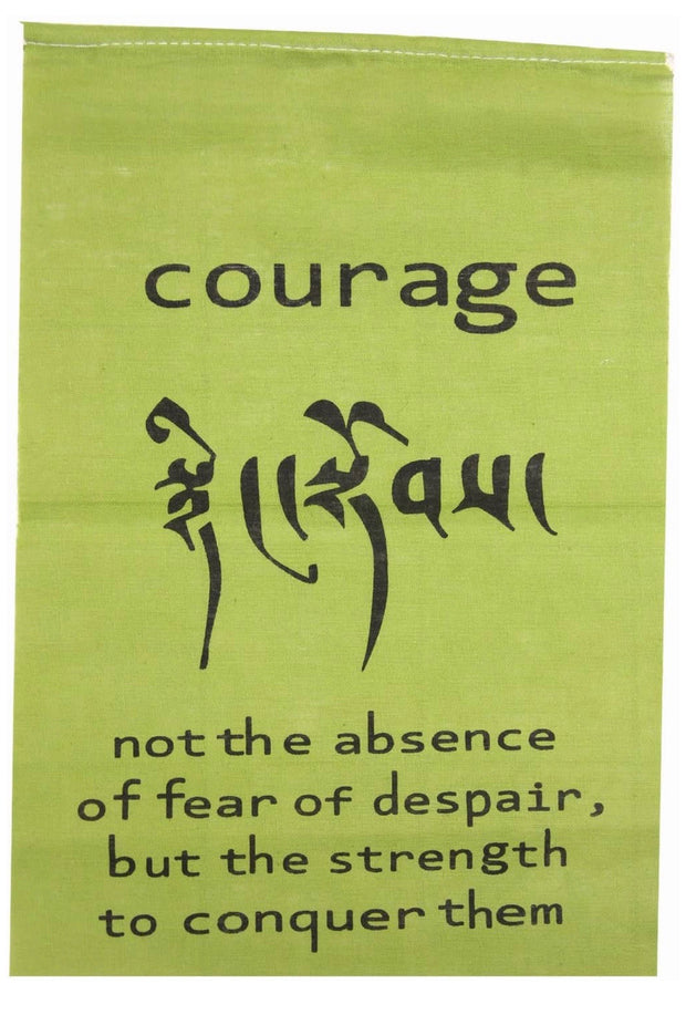 Handmade Tibetan Affirmation Prayer Flags - Peace, Happiness, Courage, Love, Tranquility, Wisdom