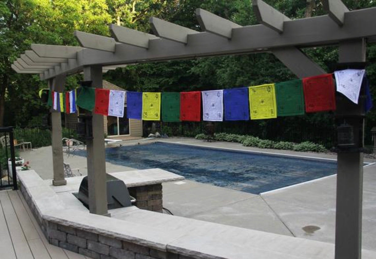 Tibetan Buddhist Prayer Flags Indoor Outdoor Wind Horse Prayer Flags - Pack of 25 Flags - DharmaObjects