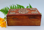 Fatima Hand Carved Jewelry Trinket Keepsake Wooden Storage Box - DharmaObjects