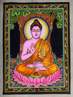 Lord Buddha Tapestry Wall Decor Hanging 30" X 43" - DharmaObjects