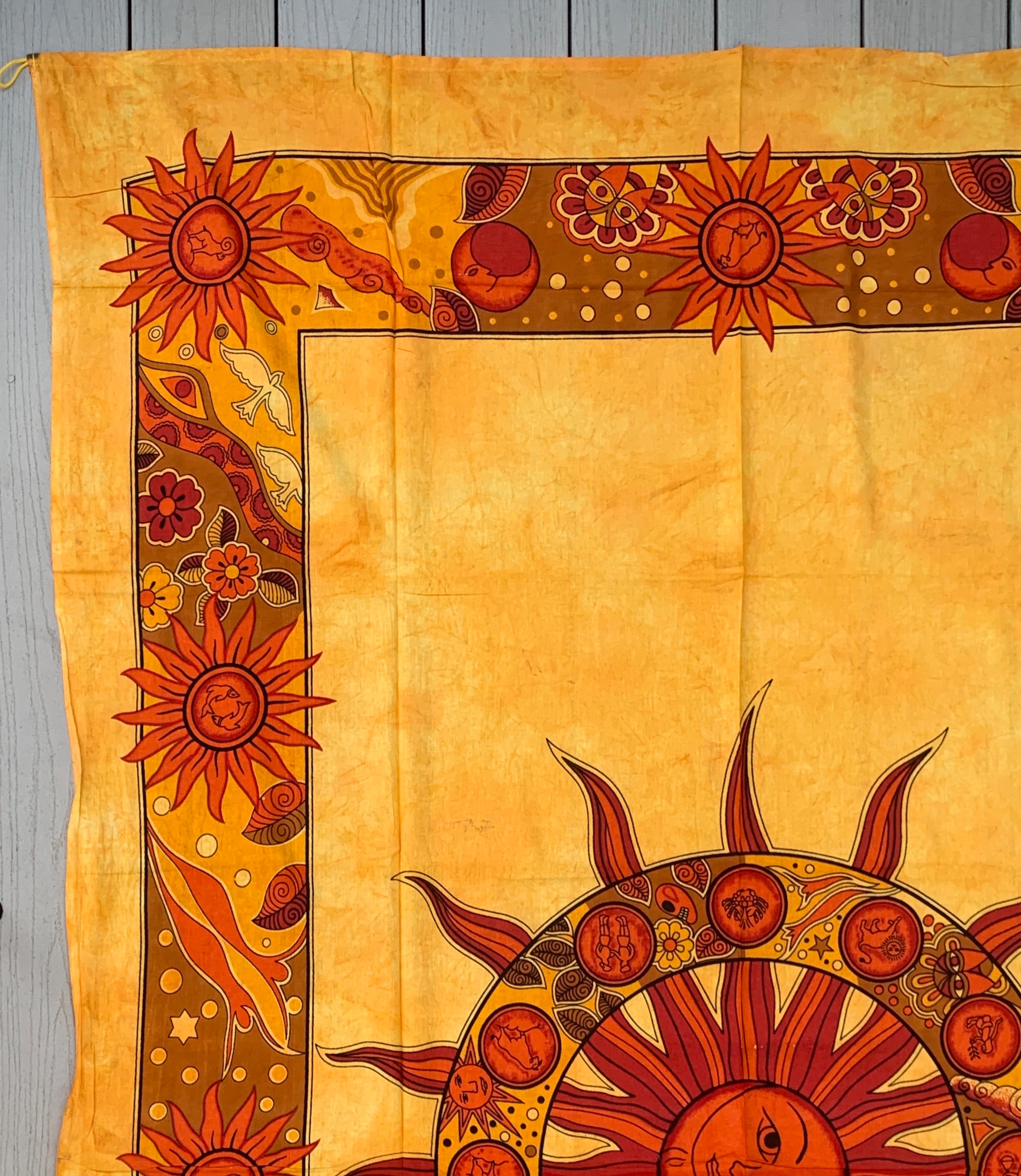 Sun Zodiac Tapestry Wall Decor Hanging 80”X50” - DharmaObjects