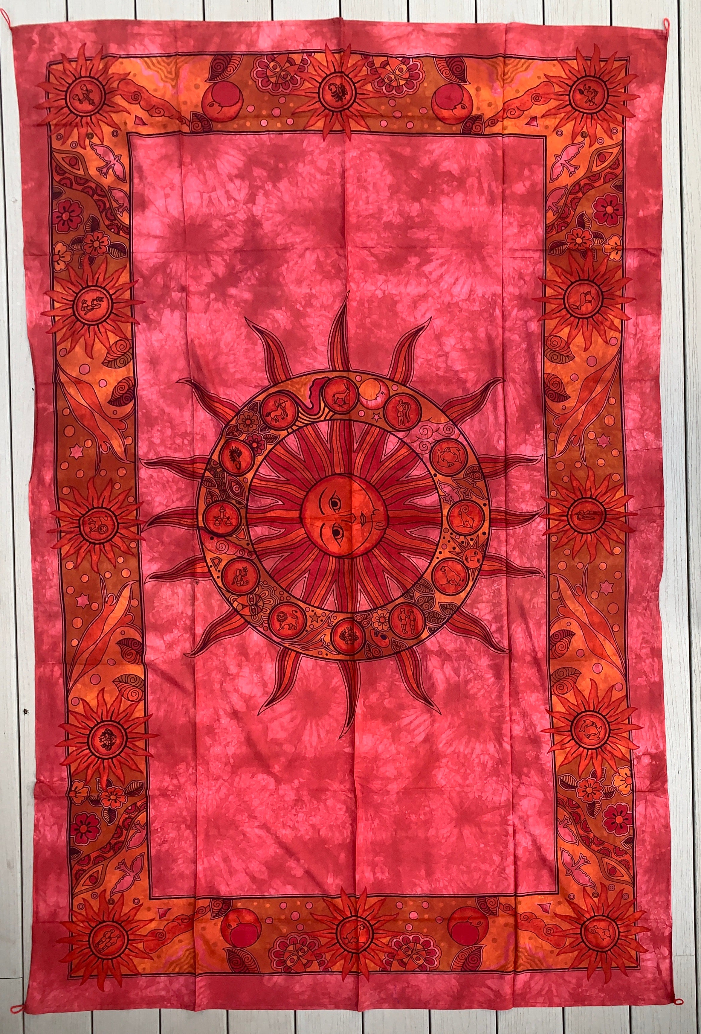 Sun Zodiac Tapestry Wall Decor Hanging 80”X50” - DharmaObjects
