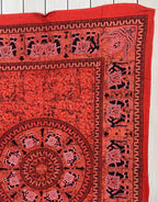 Elephant Mandala Tapestry 80”X50” Red - DharmaObjects