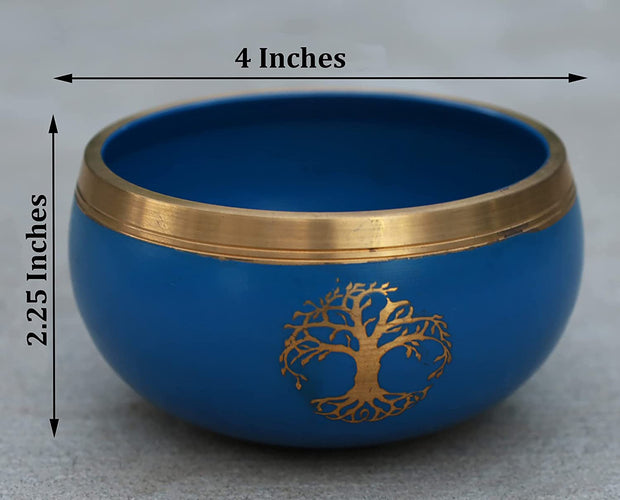 Tibetan Tree Of Life Singing Bowl Mallet Cushion Set ~ For Meditation, Yoga, Spiritual Healing and Mindfulness